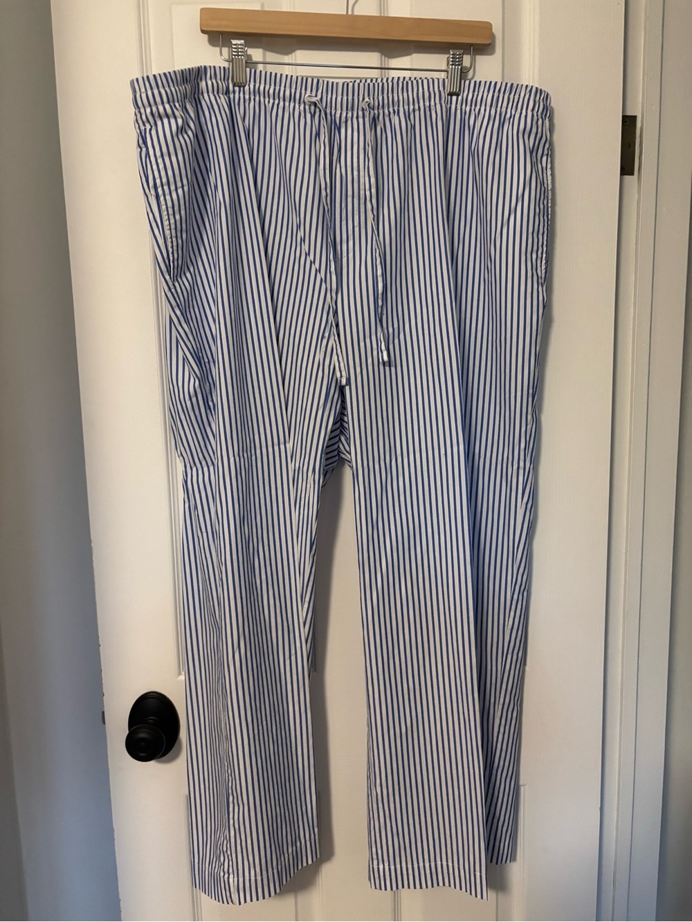 H&M Blue and White Striped Drawstring Trousers